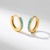 imageSWEETV 925 Sterling Silver Huggie Hoop Earrings for Women GirlsTiny Small Cartilage Hoop Earring07 TurquoiseGold8mm