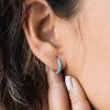 imageSWEETV 925 Sterling Silver Huggie Hoop Earrings for Women GirlsTiny Small Cartilage Hoop Earring07 TurquoiseSilver8mm