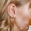 imageSWEETV 925 Sterling Silver Huggie Hoop Earrings for Women GirlsTiny Small Cartilage Hoop Earring08 EmeraldGold8mm