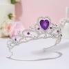 imageSWEETV Birthstone Crowns for Women Girls Heart Birthday Tiara Headband Silver Headpiece for BirthDay02FebPurple