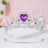 imageSWEETV Birthstone Crowns for Women Girls Heart Birthday Tiara Headband Silver Headpiece for BirthDay02FebPurple