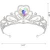 imageSWEETV Birthstone Crowns for Women Girls Heart Birthday Tiara Headband Silver Headpiece for BirthDay02FebPurple