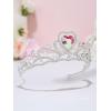 imageSWEETV Birthstone Crowns for Women Girls Heart Birthday Tiara Headband Silver Headpiece for BirthDay06 JunIridescentPearl