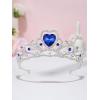 imageSWEETV Birthstone Crowns for Women Girls Heart Birthday Tiara Headband Silver Headpiece for BirthDay09 SepSapphire