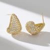 imageSWEETV Chunky Gold Hoop Earrings Teardrop CZ 14K Gold Plated Hoop Earrings for Women Trendy Statement Stud Earrings Jewelry for Women Girls Gift02Gold