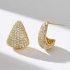 imageSWEETV Chunky Gold Hoop Earrings Teardrop CZ 14K Gold Plated Hoop Earrings for Women Trendy Statement Stud Earrings Jewelry for Women Girls Gift02Gold