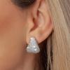 imageSWEETV Chunky Gold Hoop Earrings Teardrop CZ 14K Gold Plated Hoop Earrings for Women Trendy Statement Stud Earrings Jewelry for Women Girls Gift02Silver