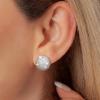 imageSWEETV Chunky Gold Hoop Earrings Teardrop CZ 14K Gold Plated Hoop Earrings for Women Trendy Statement Stud Earrings Jewelry for Women Girls Gift03Silver