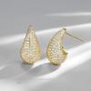 imageSWEETV Chunky Gold Hoop Earrings Teardrop CZ 14K Gold Plated Hoop Earrings for Women Trendy Statement Stud Earrings Jewelry for Women Girls GiftGold