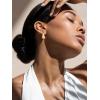 imageSWEETV Chunky Gold Hoop Earrings Teardrop CZ 14K Gold Plated Hoop Earrings for Women Trendy Statement Stud Earrings Jewelry for Women Girls GiftGold