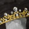imageSWEETV Crystal Wedding Tiara for Bride ampamp Flower Girls  Princess Tiara Headband Pageant Crown Bridal Hair Jewelry for Women and Girls SilverGold