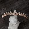 imageSWEETV Crystal Wedding Tiara for Bride ampamp Flower Girls  Princess Tiara Headband Pageant Crown Bridal Hair Jewelry for Women and Girls SilverRose Gold