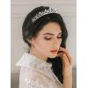 imageSWEETV Crystal Wedding Tiara for Bride ampamp Flower Girls  Princess Tiara Headband Pageant Crown Bridal Hair Jewelry for Women and Girls SilverSilver