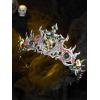 imageSWEETV Halloween Costume Crowns and Tiaras for Women Gothic Black Witch Evil Queen Crown Hair AccessoriesEvil Awaken
