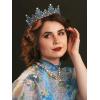 imageSWEETV Queen Crown for Women  Baroque Wedding Tiaras and CrownsJeweled Tiara CrownProm Birthday Halloween Hair Accessories1Blue