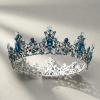 imageSWEETV Queen Crown for Women  Baroque Wedding Tiaras and CrownsJeweled Tiara CrownProm Birthday Halloween Hair Accessories1Blue