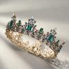 imageSWEETV Queen Crown for Women  Baroque Wedding Tiaras and CrownsJeweled Tiara CrownProm Birthday Halloween Hair Accessories2Green