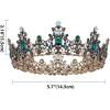 imageSWEETV Queen Crown for Women  Baroque Wedding Tiaras and CrownsJeweled Tiara CrownProm Birthday Halloween Hair Accessories2Green