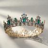 imageSWEETV Queen Crown for Women  Baroque Wedding Tiaras and CrownsJeweled Tiara CrownProm Birthday Halloween Hair Accessories2Green