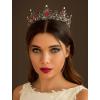 imageSWEETV Queen Crown for Women  Baroque Wedding Tiaras and CrownsJeweled Tiara CrownProm Birthday Halloween Hair Accessories3Black  Red