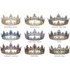 imageSWEETV Queen Crown for Women  Baroque Wedding Tiaras and CrownsJeweled Tiara CrownProm Birthday Halloween Hair AccessoriesBlack Gray  Purple
