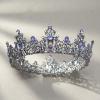 imageSWEETV Queen Crown for Women  Baroque Wedding Tiaras and CrownsJeweled Tiara CrownProm Birthday Halloween Hair AccessoriesBlack Gray  Purple