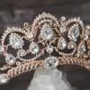 imageSWEETV Rose Gold Wedding Tiaras and Crowns for Women Rhinestone Queen Tiara Headpieces for Women Crystal Hair AccessoriesRose Gold