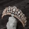 imageSWEETV Rose Gold Wedding Tiaras and Crowns for Women Rhinestone Queen Tiara Headpieces for Women Crystal Hair AccessoriesRose Gold