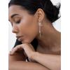 imageSWEETV Sparkly Rhinestones Earrings for Women Silver Crystal Bow Drop Dangle Tassel Earrings for Wedding Bridal Prom PartyStyle1Silver
