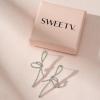imageSWEETV Sparkly Rhinestones Earrings for Women Silver Crystal Bow Drop Dangle Tassel Earrings for Wedding Bridal Prom PartyStyle3Silver