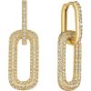 imageSWEETV 14K Gold Convertible Paperclip Earrings for Women Cubic Zirconia Dainty Link Huggie Hoop Earrings Frame Drop Dangle EarringsStyle1Gold