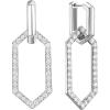 imageSWEETV 14K Gold Convertible Paperclip Earrings for Women Cubic Zirconia Dainty Link Huggie Hoop Earrings Frame Drop Dangle EarringsStyle3Silver