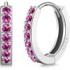 imageSWEETV 925 Sterling Silver Huggie Hoop Earrings for Women GirlsTiny Small Cartilage Hoop Earring09 PinkSilver8mm