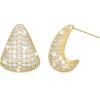 imageSWEETV Chunky Gold Hoop Earrings Teardrop CZ 14K Gold Plated Hoop Earrings for Women Trendy Statement Stud Earrings Jewelry for Women Girls Gift02Gold