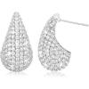imageSWEETV Chunky Gold Hoop Earrings Teardrop CZ 14K Gold Plated Hoop Earrings for Women Trendy Statement Stud Earrings Jewelry for Women Girls GiftSilver