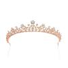 imageSWEETV Crystal Wedding Tiara for Bride ampamp Flower Girls  Princess Tiara Headband Pageant Crown Bridal Hair Jewelry for Women and Girls SilverRose Gold