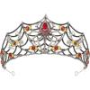 imageSWEETV Halloween Costume Crowns and Tiaras for Women Gothic Black Witch Evil Queen Crown Hair AccessoriesDemons Eye