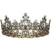imageSWEETV Queen Crown for Women  Baroque Wedding Tiaras and CrownsJeweled Tiara CrownProm Birthday Halloween Hair Accessories5Bronze  Clear