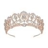 imageSWEETV Rose Gold Wedding Tiaras and Crowns for Women Rhinestone Queen Tiara Headpieces for Women Crystal Hair AccessoriesRose Gold