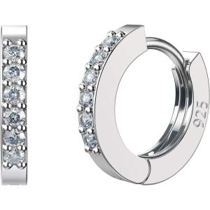 imageSWEETV 925 Sterling Silver Huggie Hoop Earrings for Women GirlsTiny Small Cartilage Hoop Earring01 Silver6mm