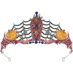 imageSWEETV Halloween Costume Crowns and Tiaras for Women Gothic Black Witch Evil Queen Crown Hair AccessoriesCoffin of Rebirth