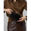 imageClutch Purses for Women EveningWedding Chic Woven Bag Formal PU Leather Purse Designer Handbags for WomenBlackcrocodile