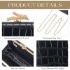 imageClutch Purses for Women EveningWedding Chic Woven Bag Formal PU Leather Purse Designer Handbags for WomenBlackcrocodile