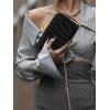 imageClutch Purses for Women EveningWedding Chic Woven Bag Formal PU Leather Purse Designer Handbags for WomenBlacksatin