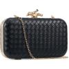 imageClutch Purses for Women EveningWedding Chic Woven Bag Formal PU Leather Purse Designer Handbags for WomenBlackwoven