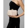 imageClutch Purses for Women EveningWedding Chic Woven Bag Formal PU Leather Purse Designer Handbags for WomenChampagne Goldsatin