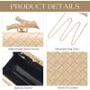 imageClutch Purses for Women EveningWedding Chic Woven Bag Formal PU Leather Purse Designer Handbags for WomenCreamwoven