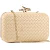 imageClutch Purses for Women EveningWedding Chic Woven Bag Formal PU Leather Purse Designer Handbags for WomenCreamwoven