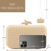 imageClutch Purses for Women EveningWedding Chic Woven Bag Formal PU Leather Purse Designer Handbags for WomenCreamwoven