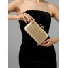 imageClutch Purses for Women EveningWedding Chic Woven Bag Formal PU Leather Purse Designer Handbags for WomenGoldcrocodile